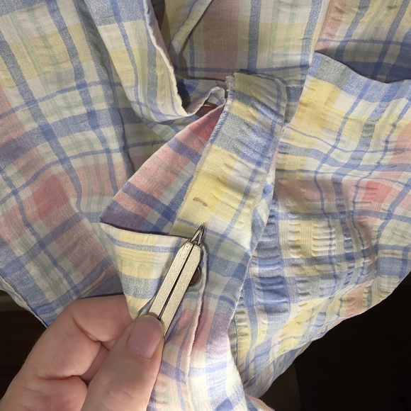 Vanity Fair Vintage 70's Pastel Plaid  House Coat Snap Robe Dress Pockets XL - Picture 13 of 14